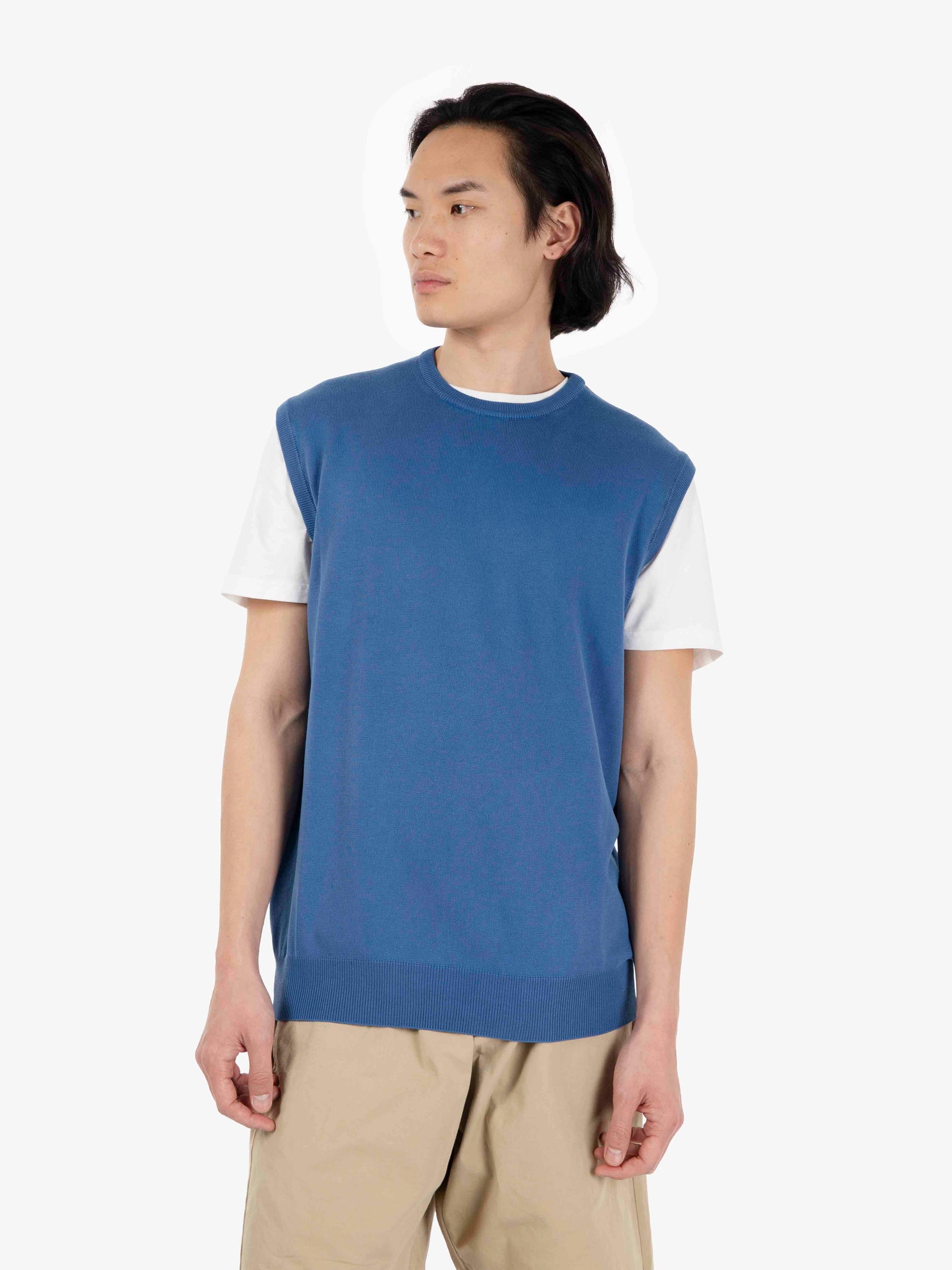 Gilet girocollo in cotone balena