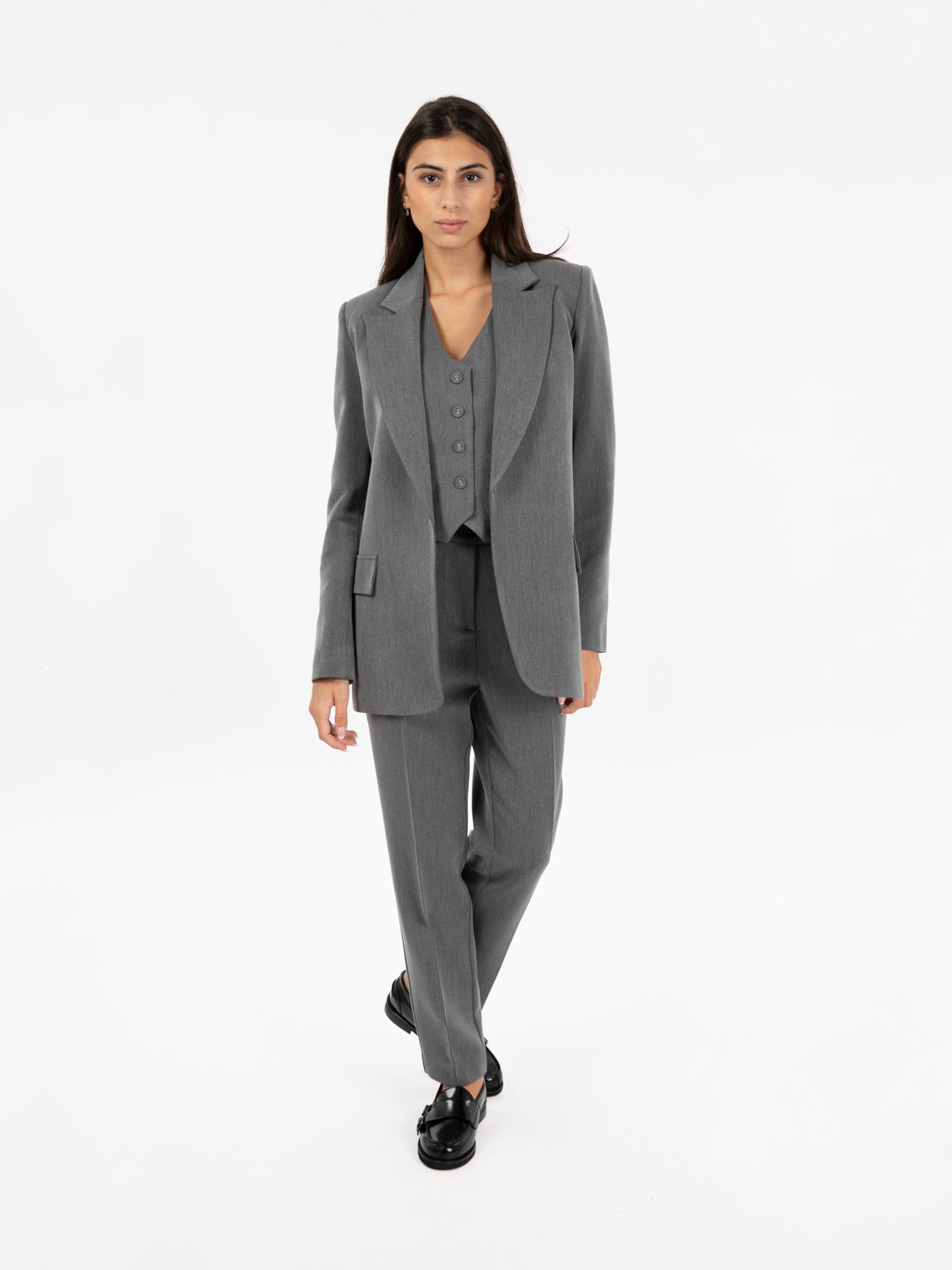 Gilet monopetto grigio