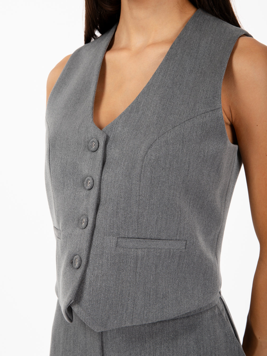 Gilet monopetto grigio