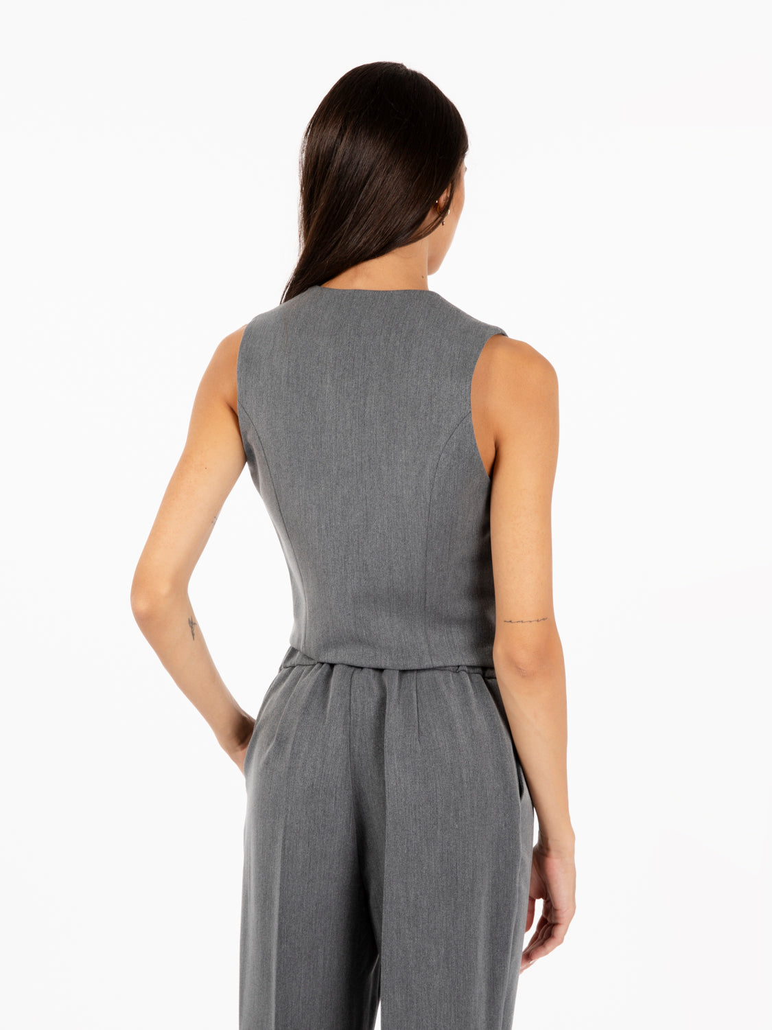 Gilet monopetto grigio