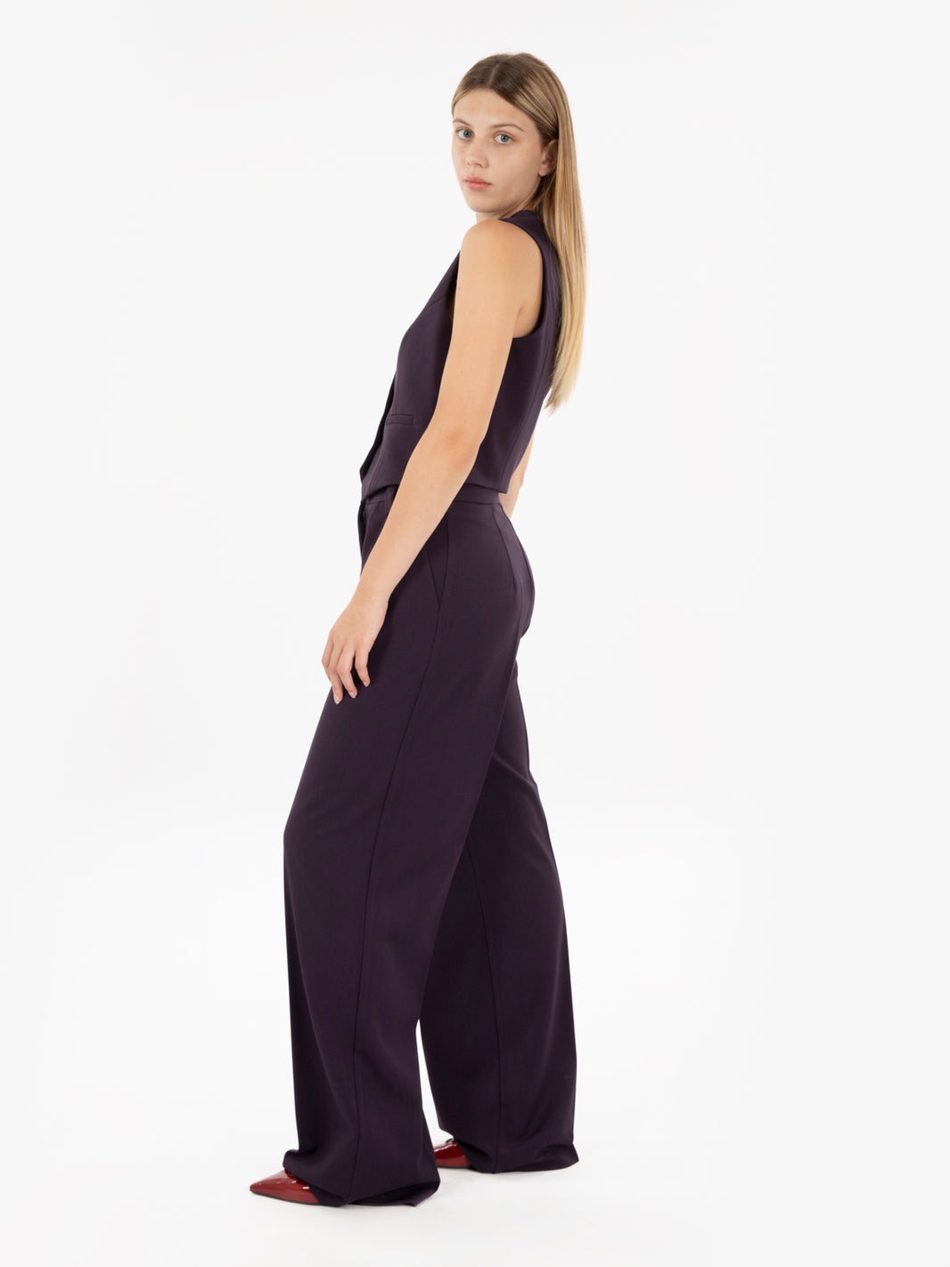 Aubergine Single Breasted Vest