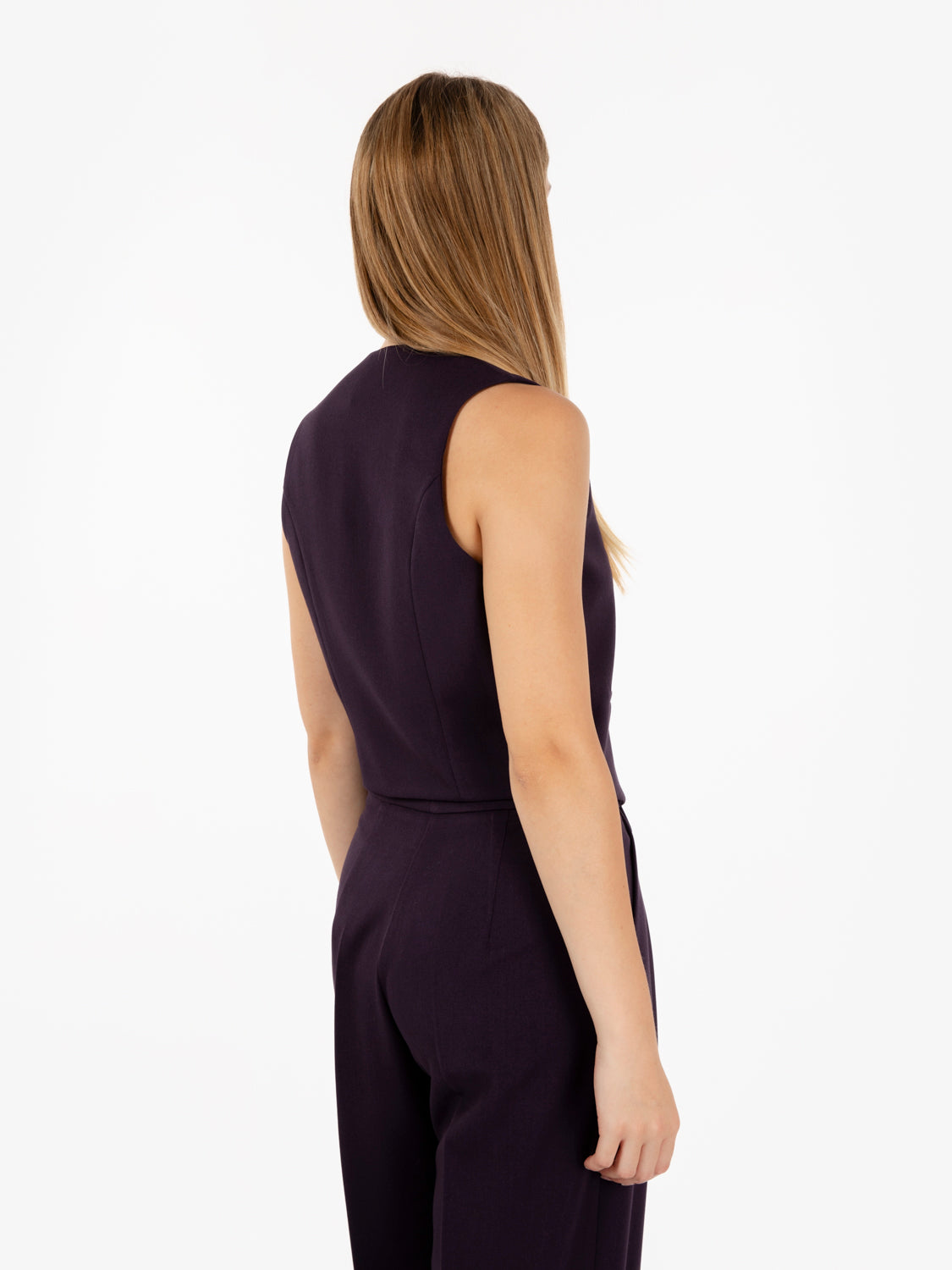 Gilet monopetto melanzana
