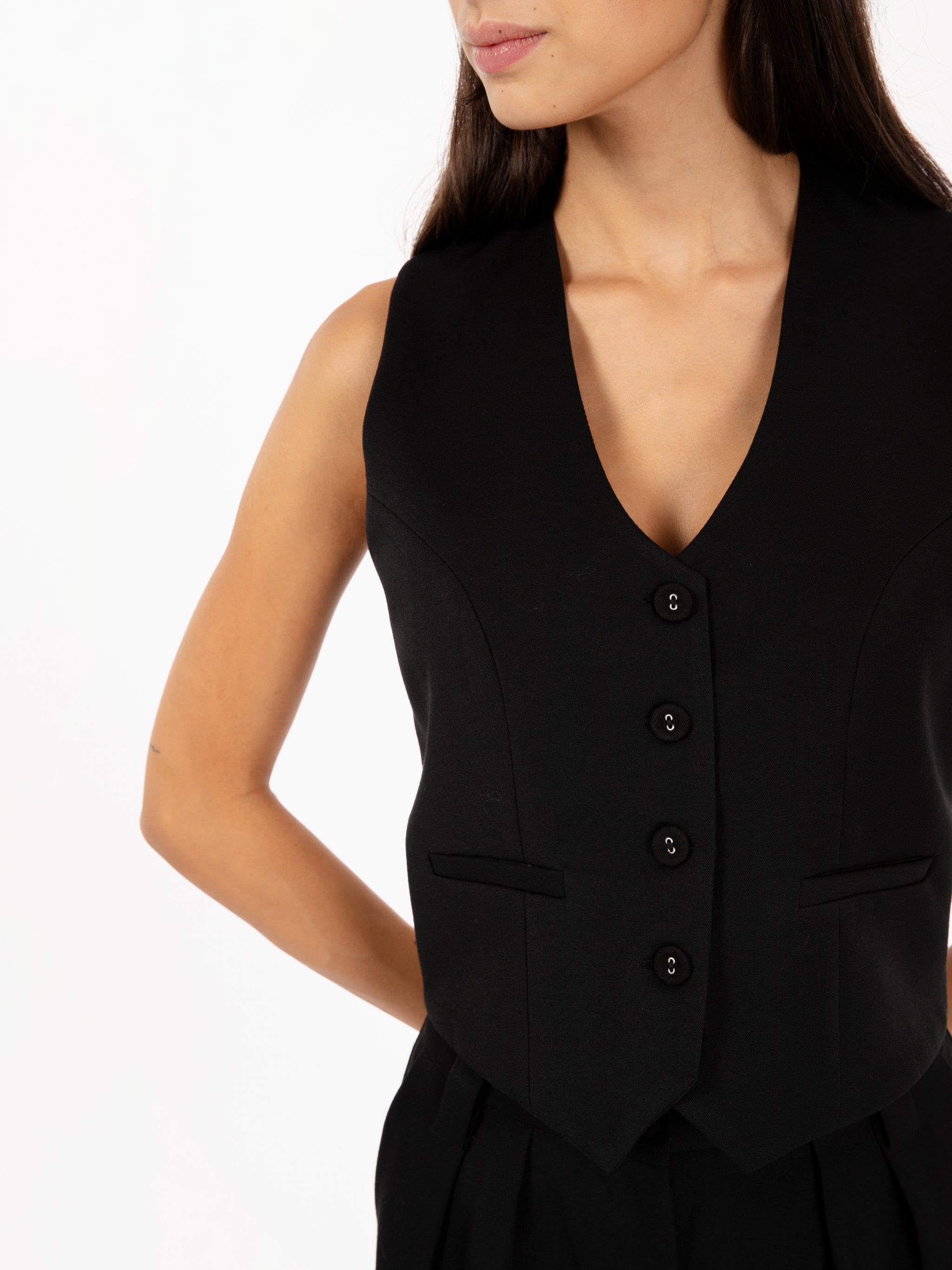 Gilet monopetto nero