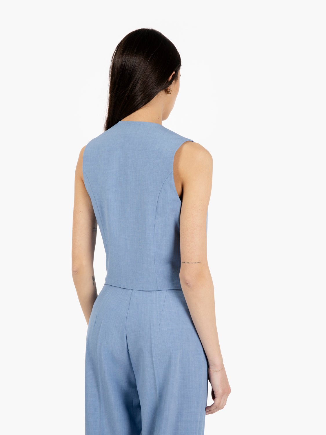 Gilet monopetto polvere