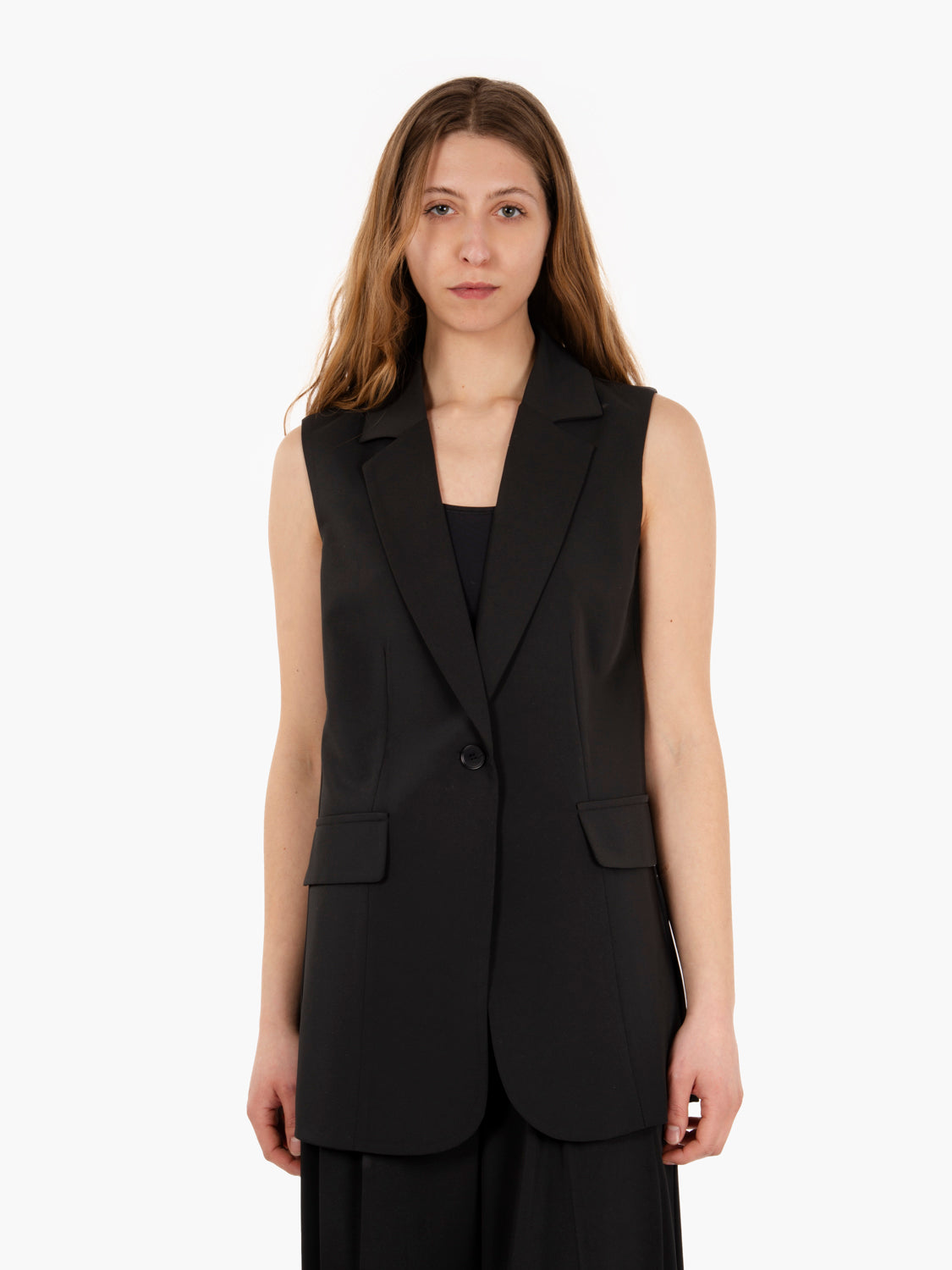 Gilet nero lungo