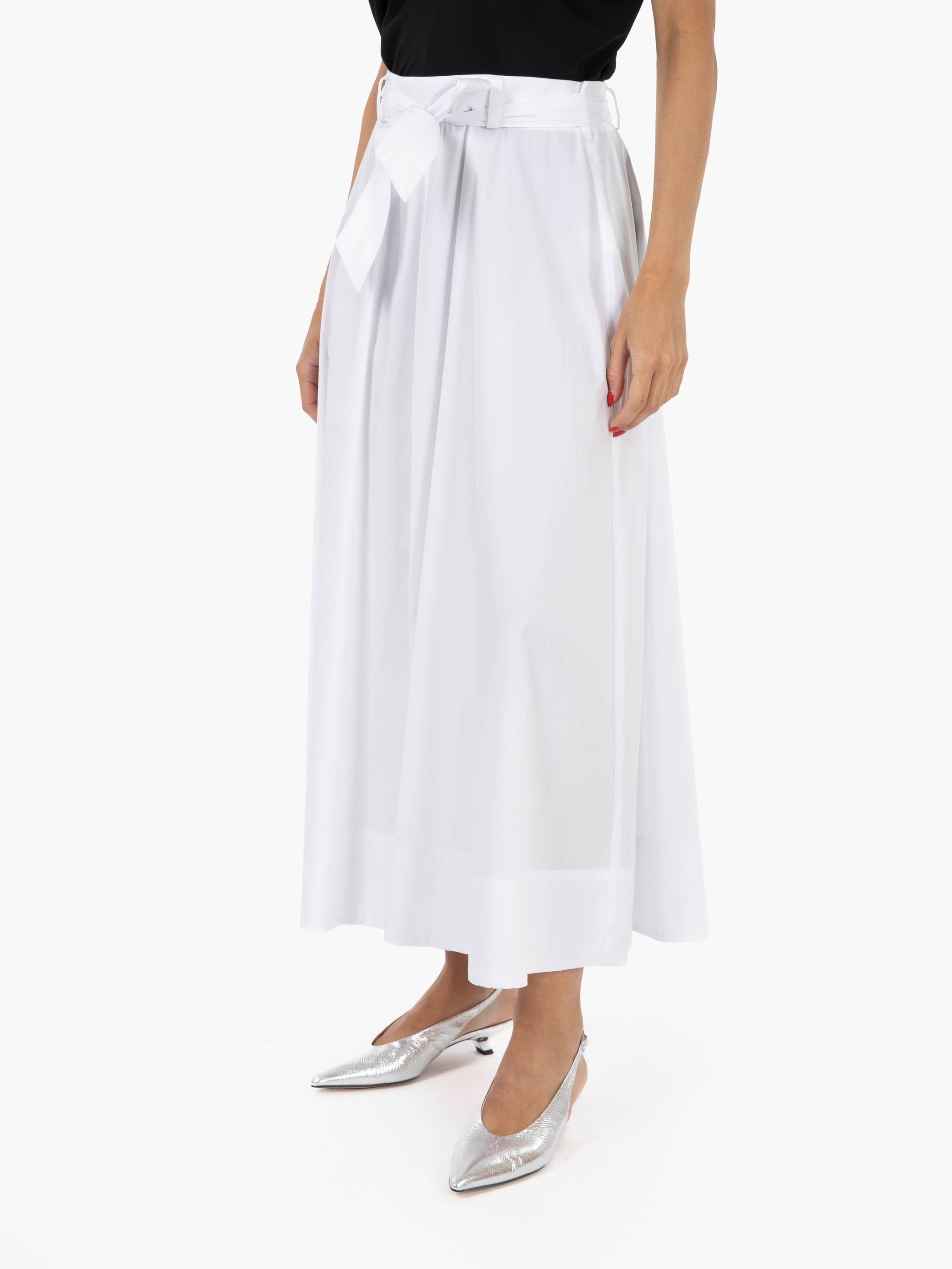 Caterina white midi skirt