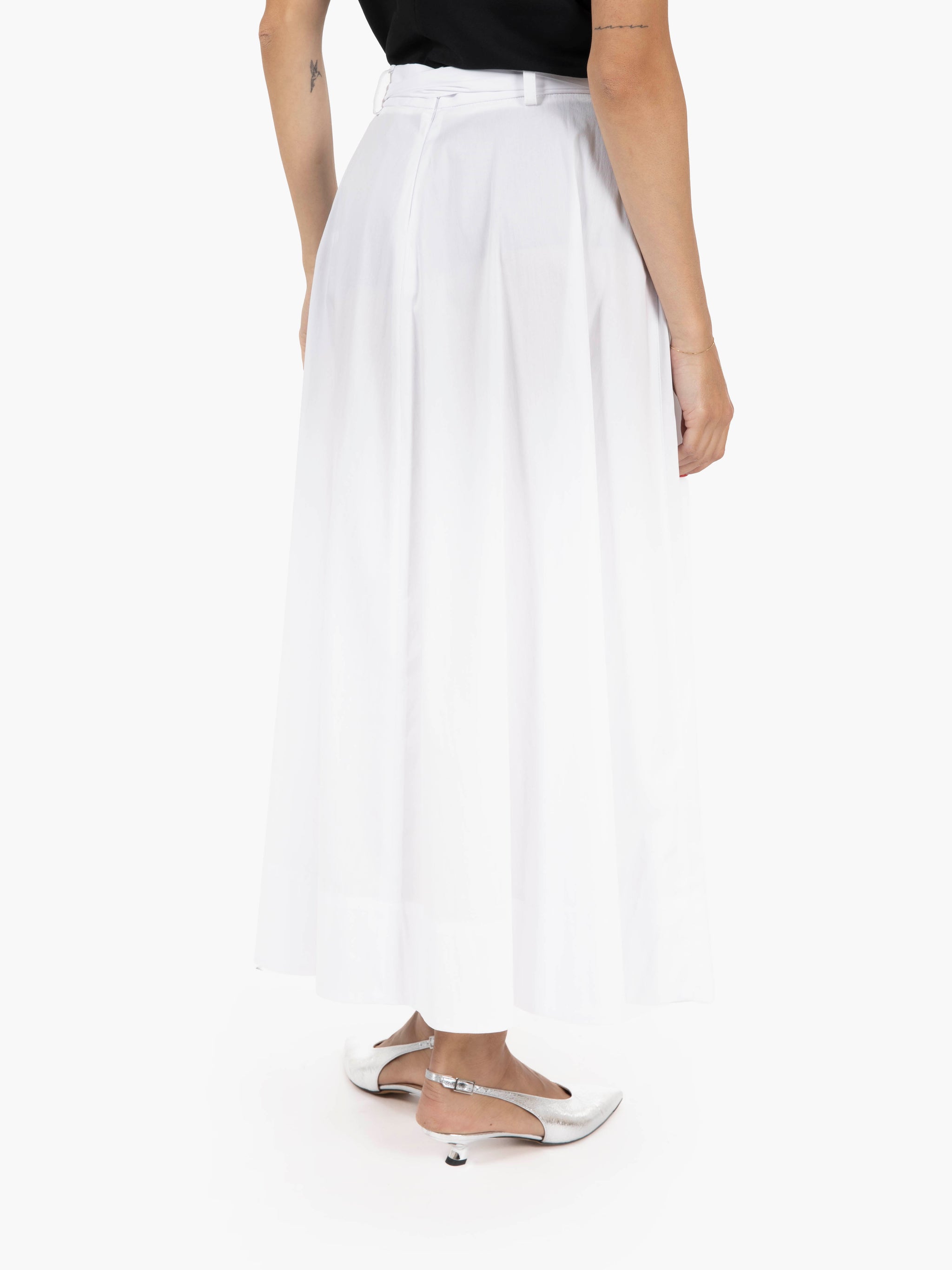 Caterina white midi skirt