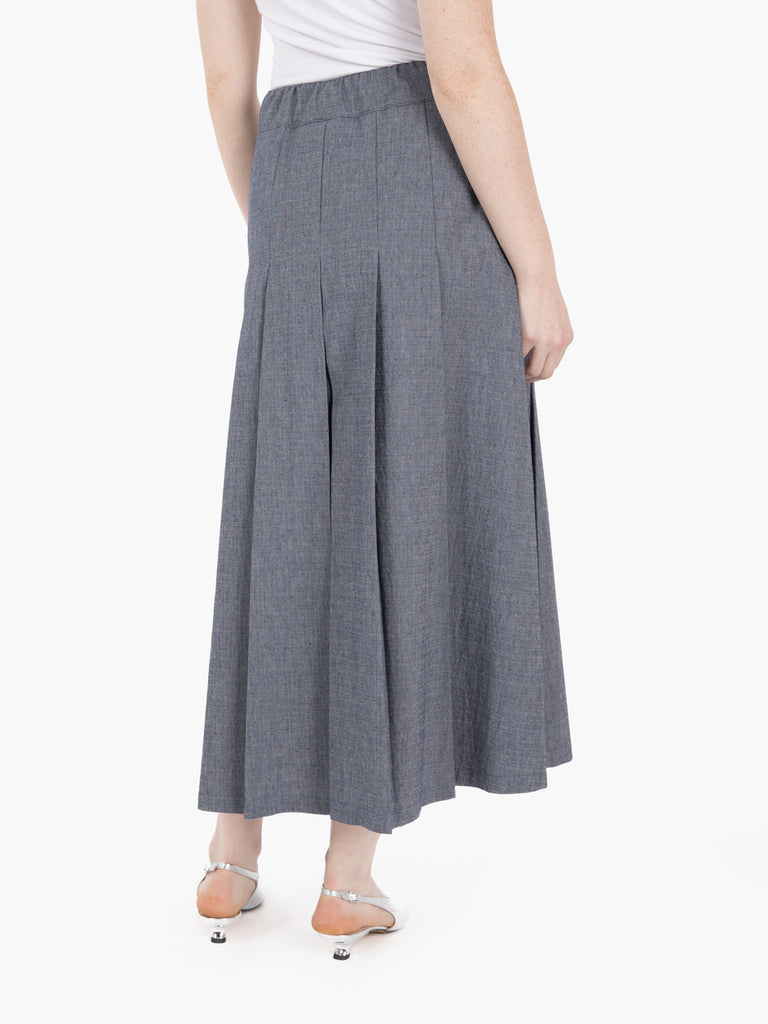 STIMM - Gonna midi effetto denim blue