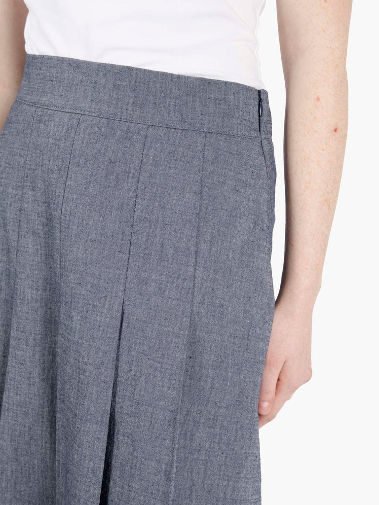 STIMM - Gonna midi effetto denim blue