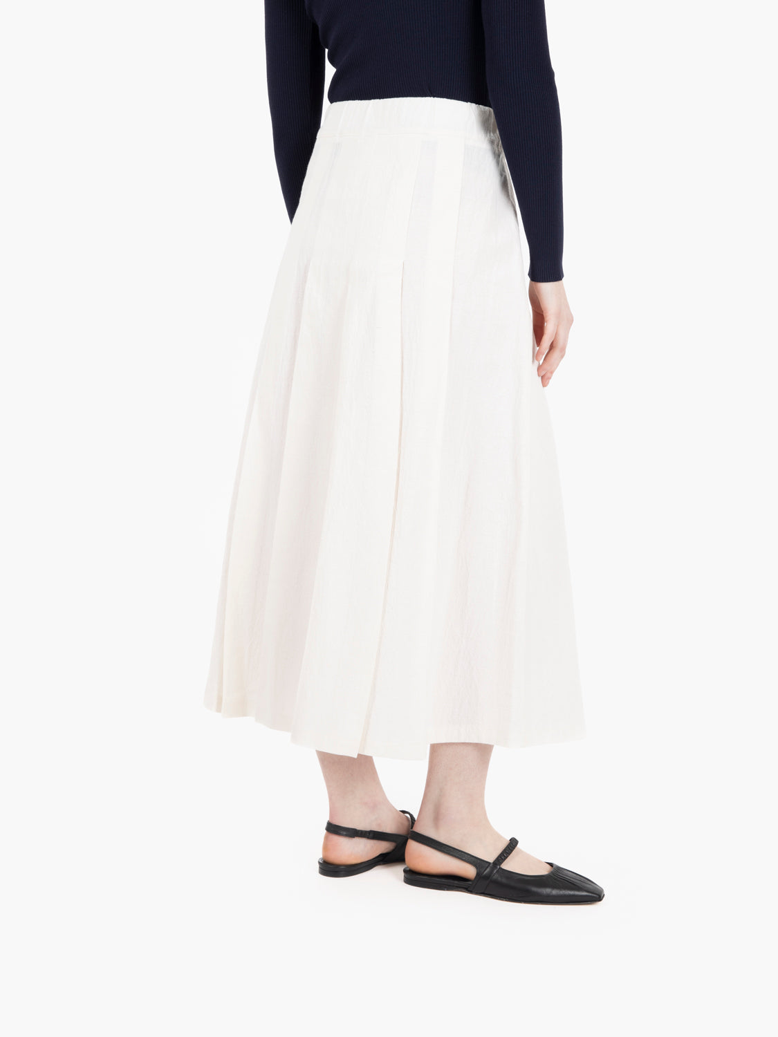 Gonna midi twill cotone bianco