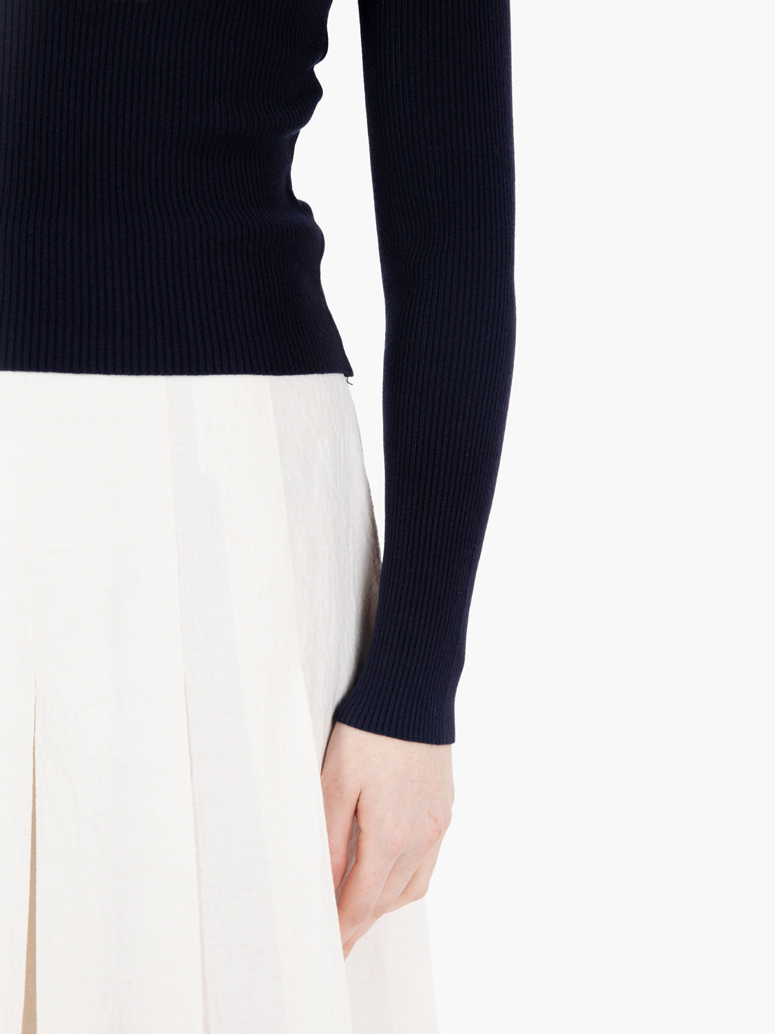 Gonna midi twill cotone bianco