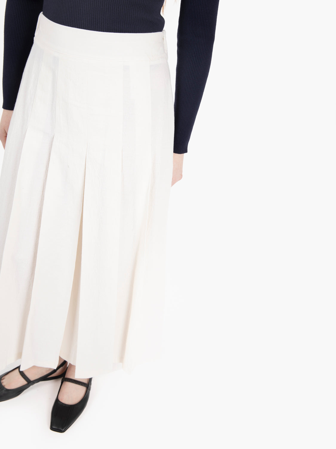 Gonna midi twill cotone bianco