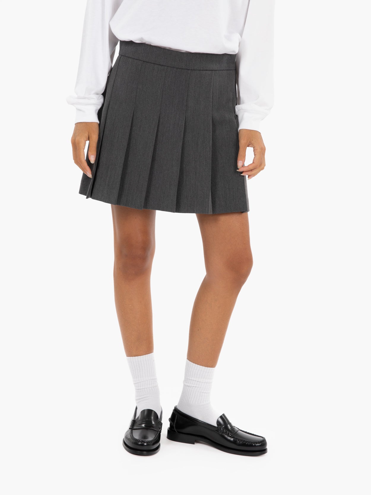Gonna pantalone a pieghe antracite