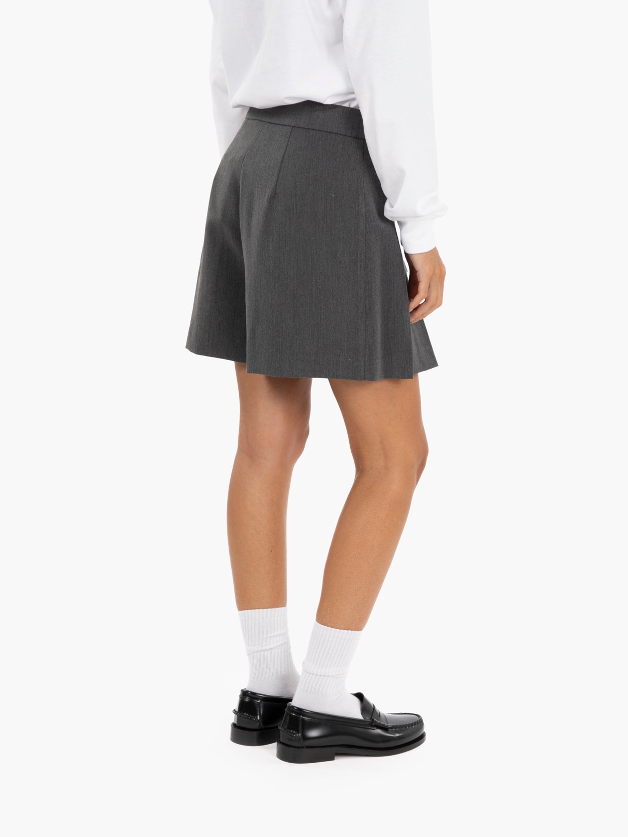 Gonna pantalone a pieghe antracite