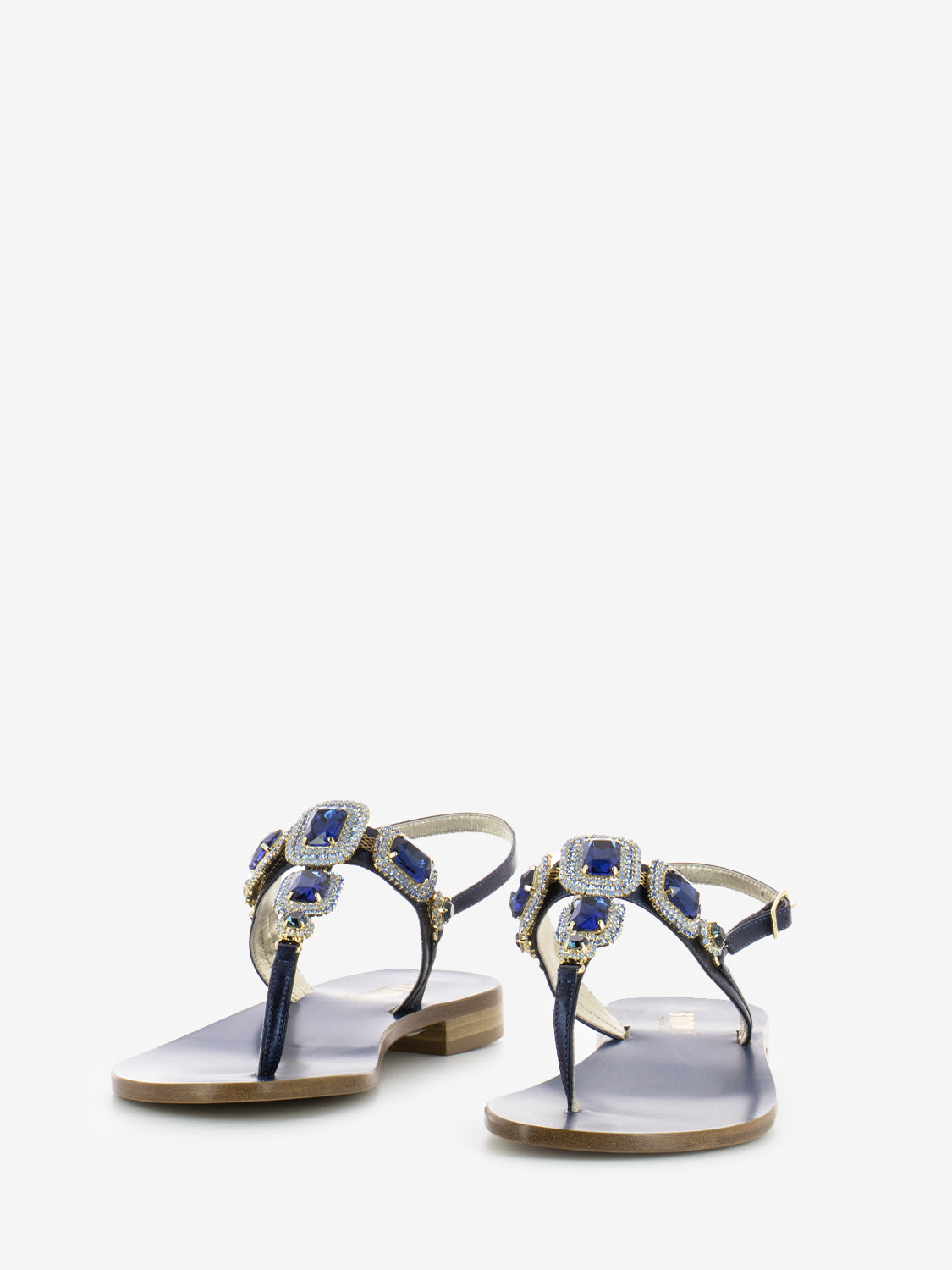 Positano flip flops laminated blue