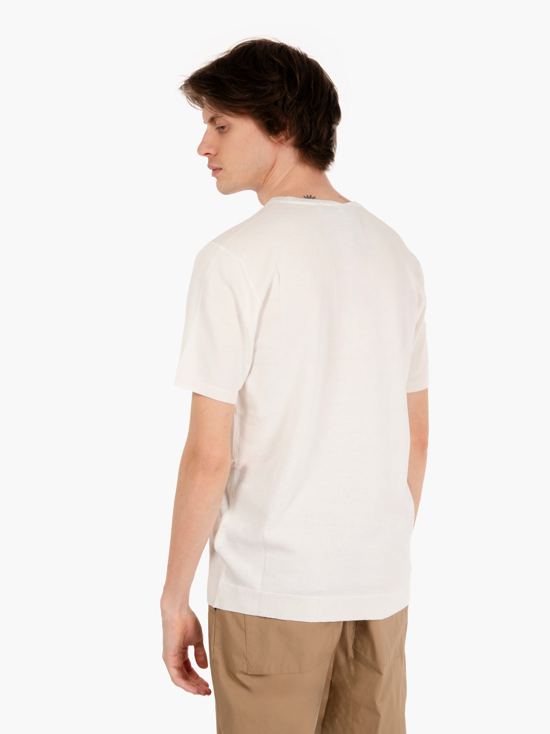Maglia a girocollo con maniche corte bianco