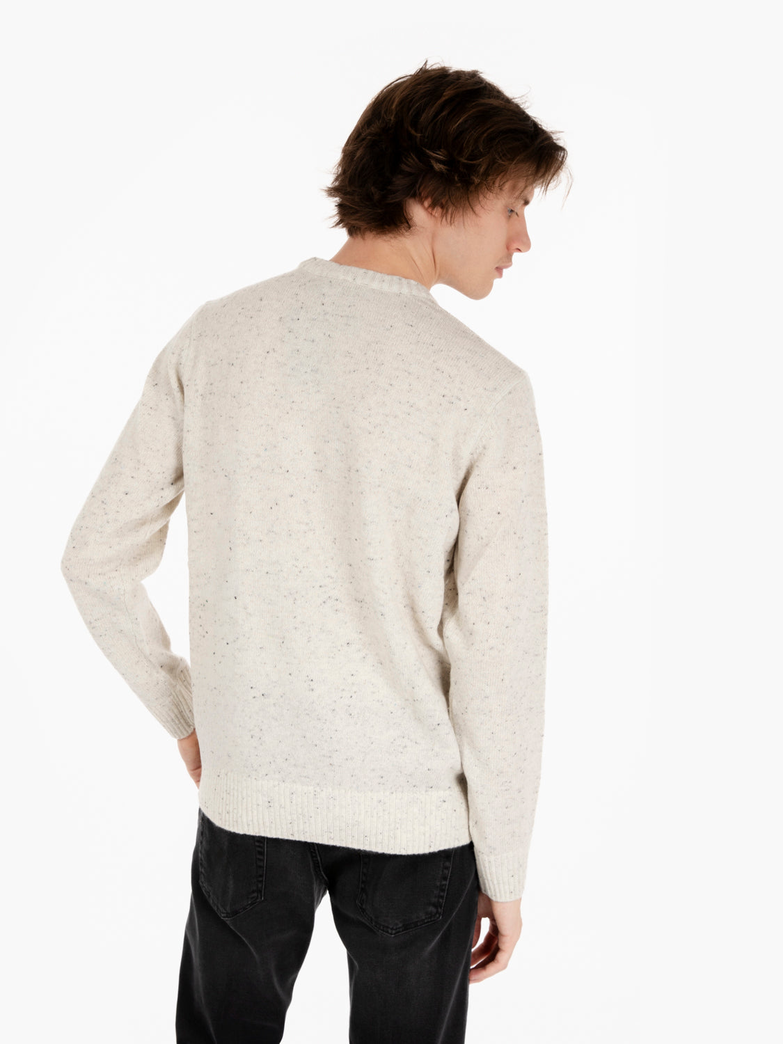 Maglia bottonato girocollo ecrù