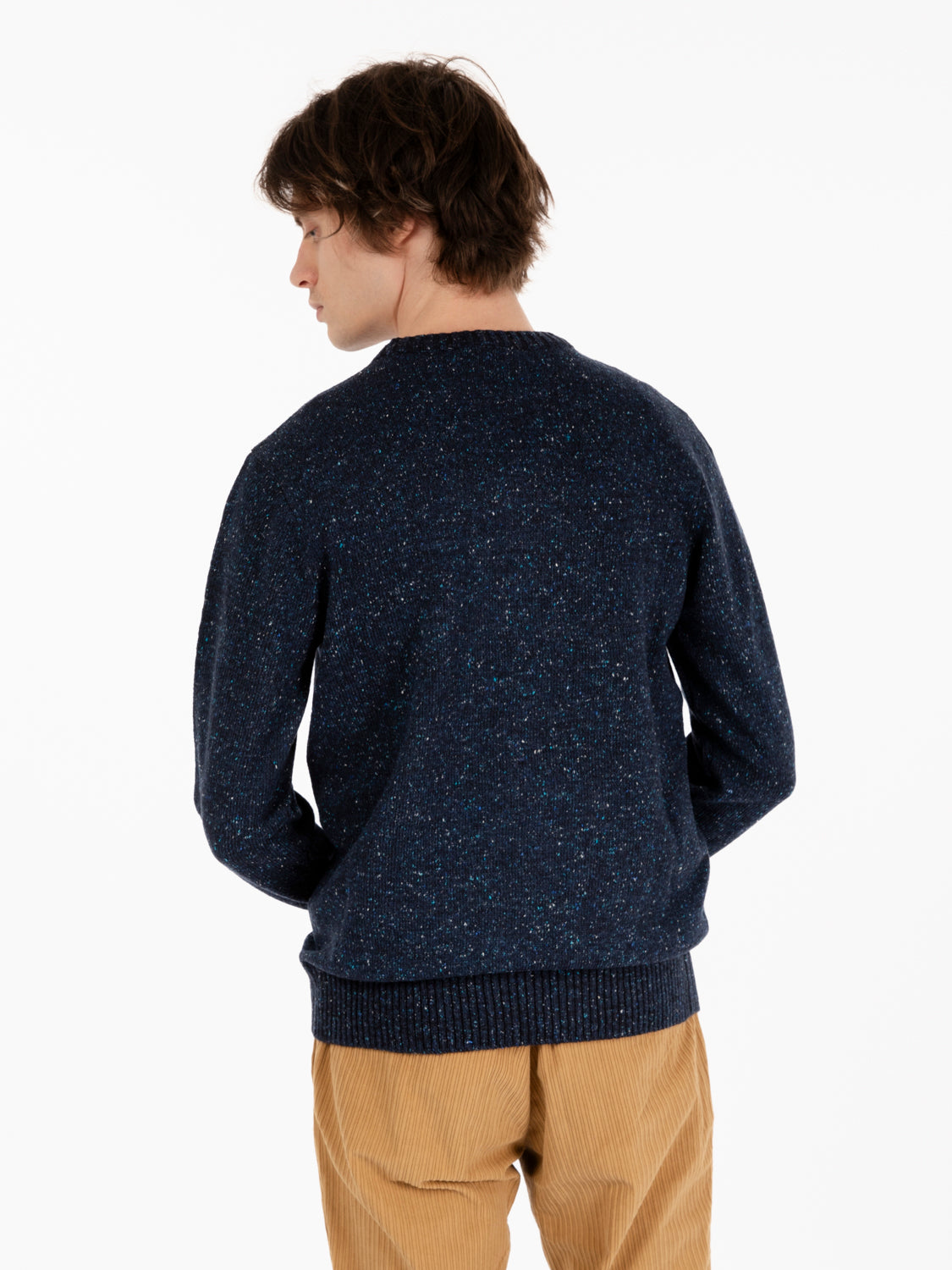 Maglia bottonato girocollo navy
