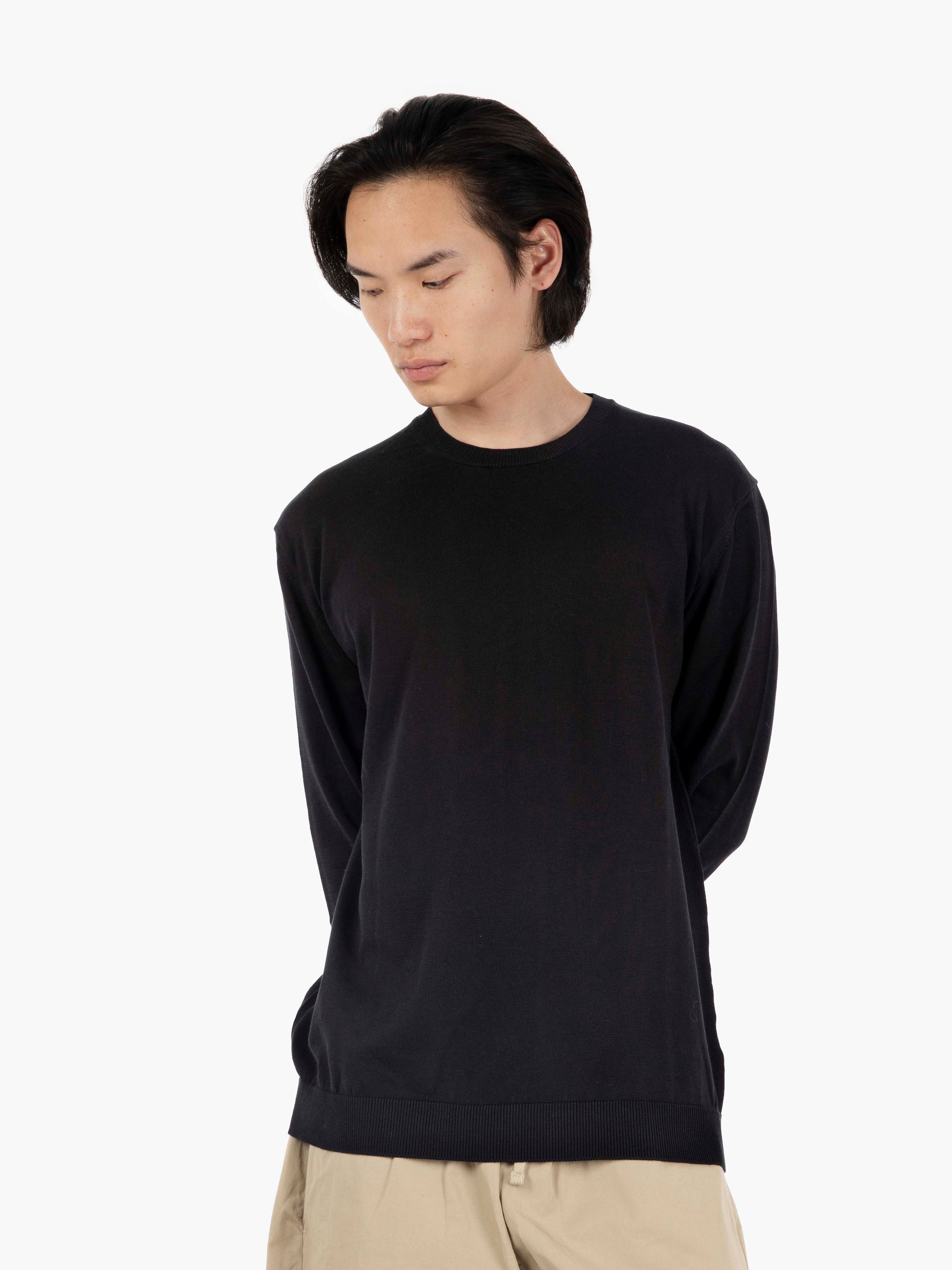 Maglia collo rotondo ultrasoft nero