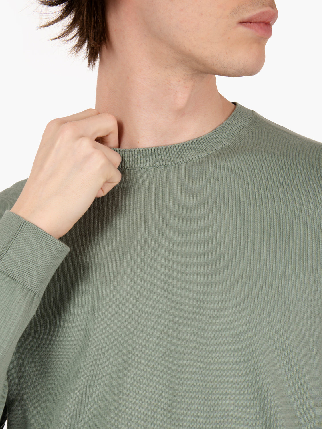 Maglia collo rotondo ultrasoft salvia