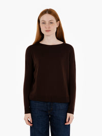 Dark brown boat neck sweater
