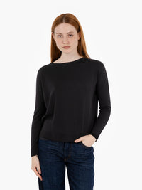 Black boat neck sweater