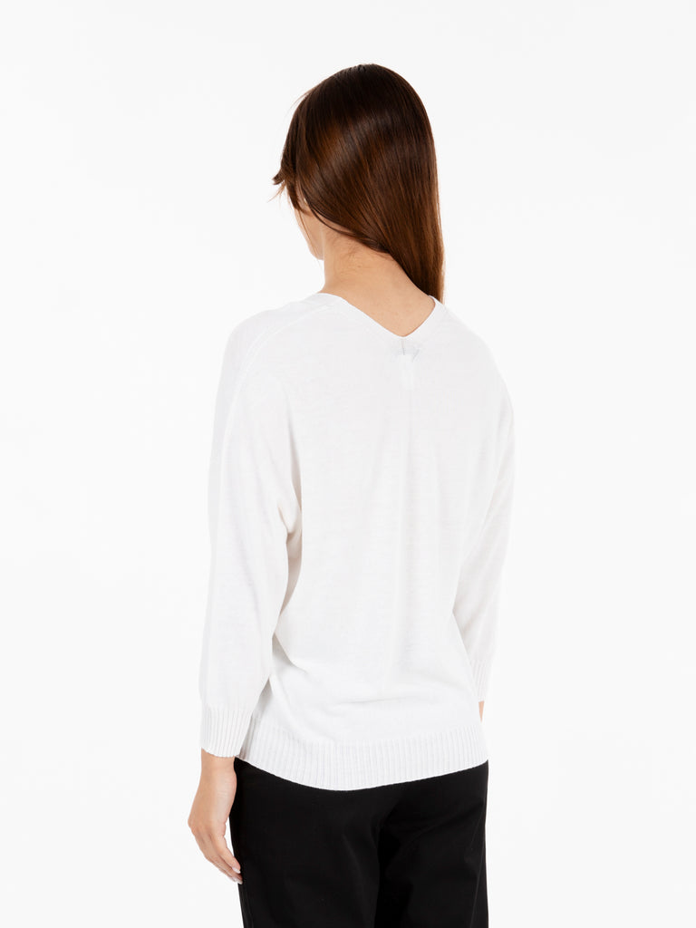 STIMM - Maglia con scollo a V bianco