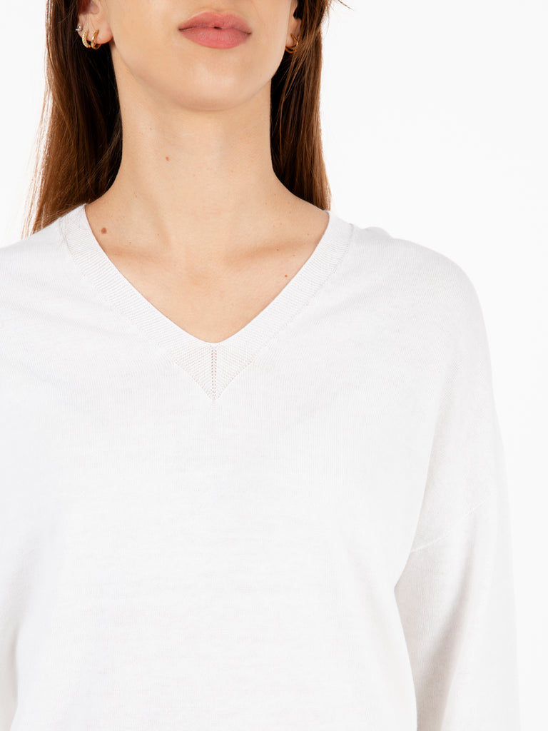 STIMM - Maglia con scollo a V bianco