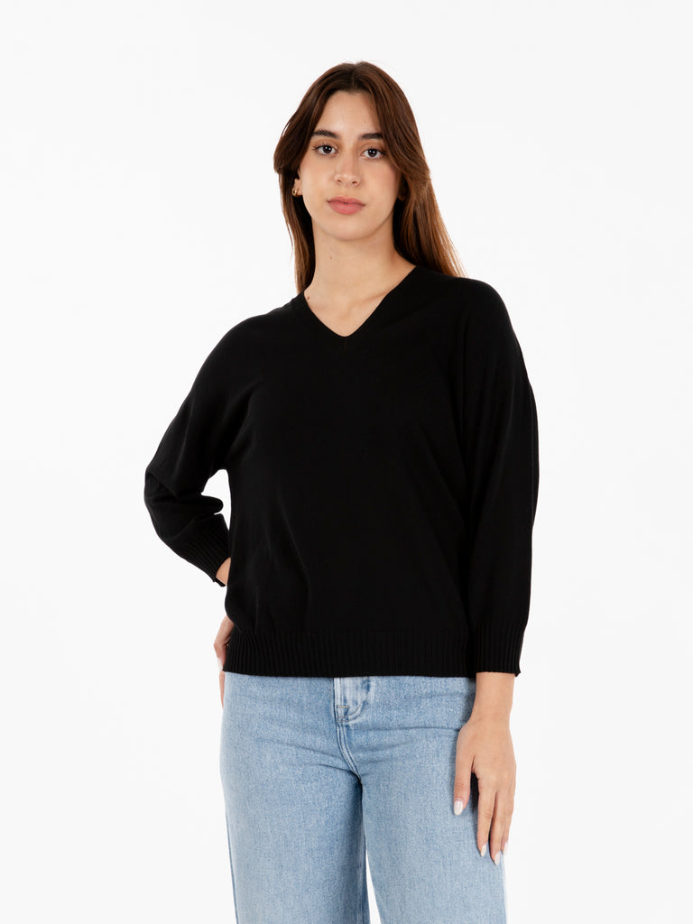 STIMM - Maglia con scollo a V nero