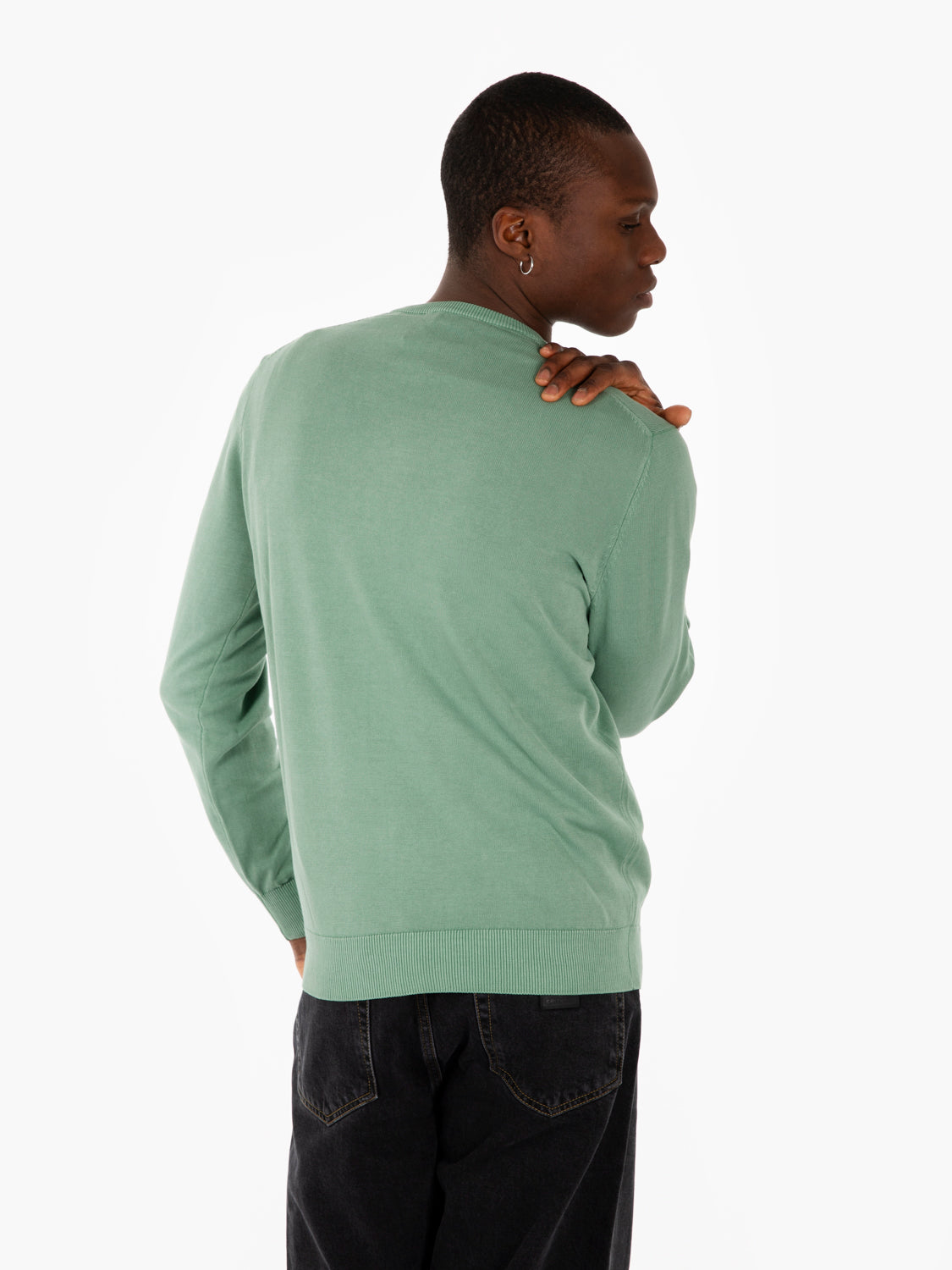 Maglia con scollo a V verde giada