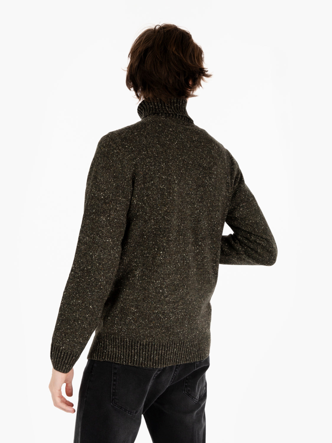 Maglia dolcevita bottonato forest
