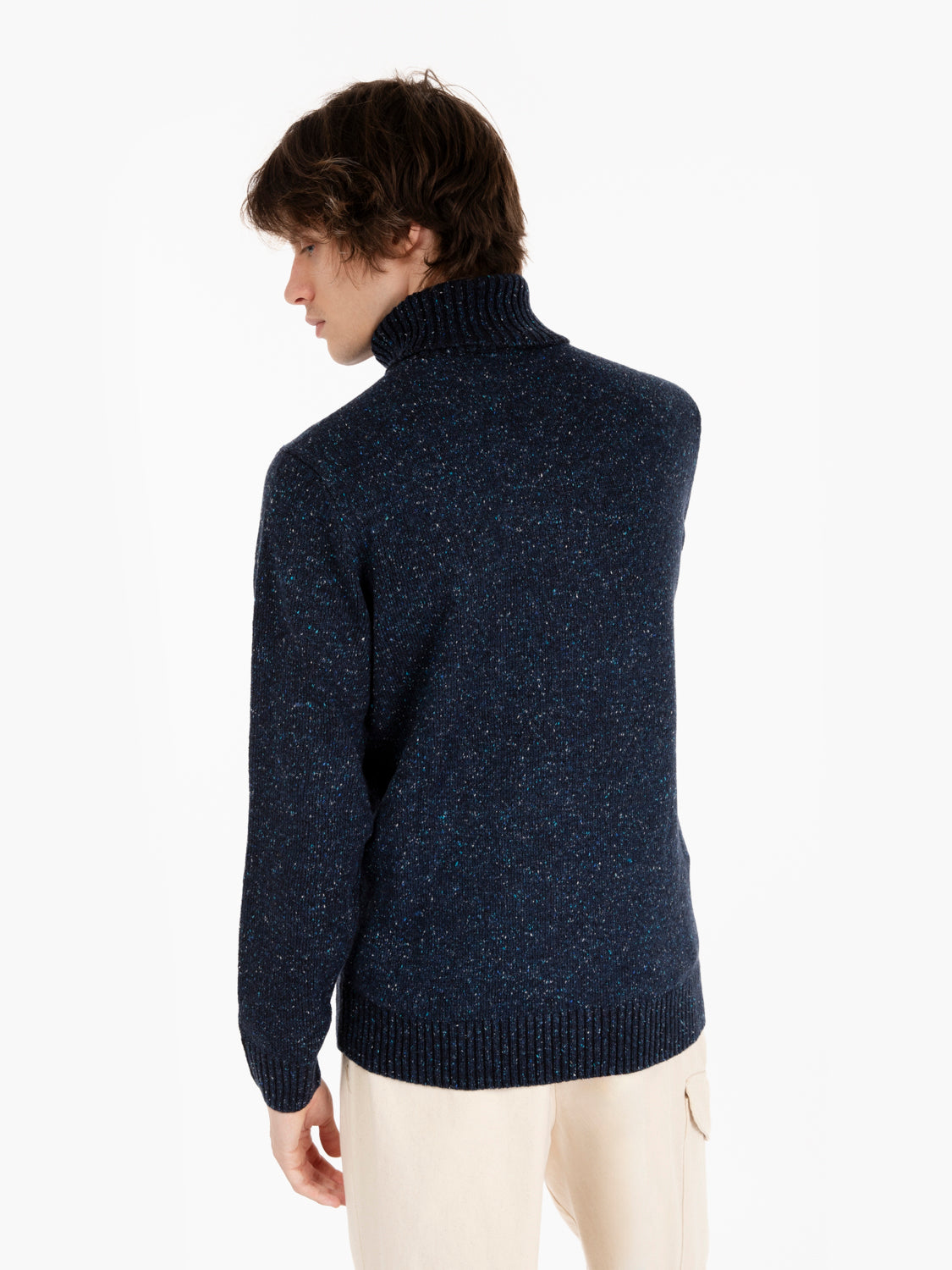 Maglia dolcevita bottonato navy