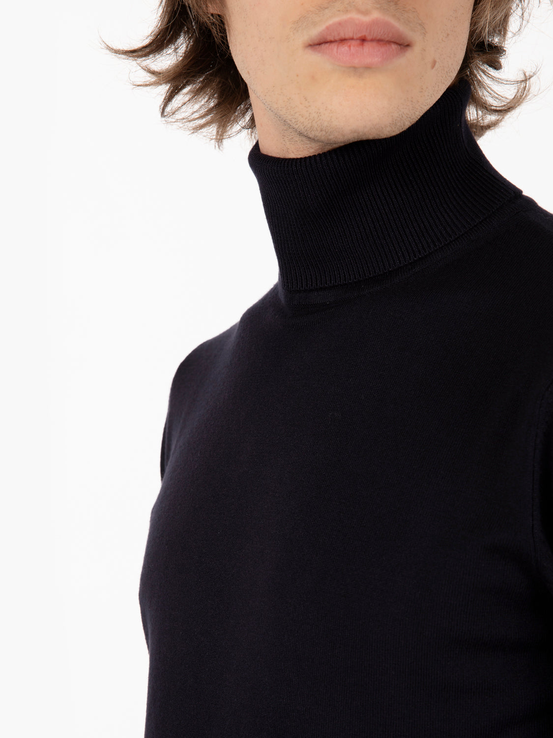 Navy turtleneck sweater