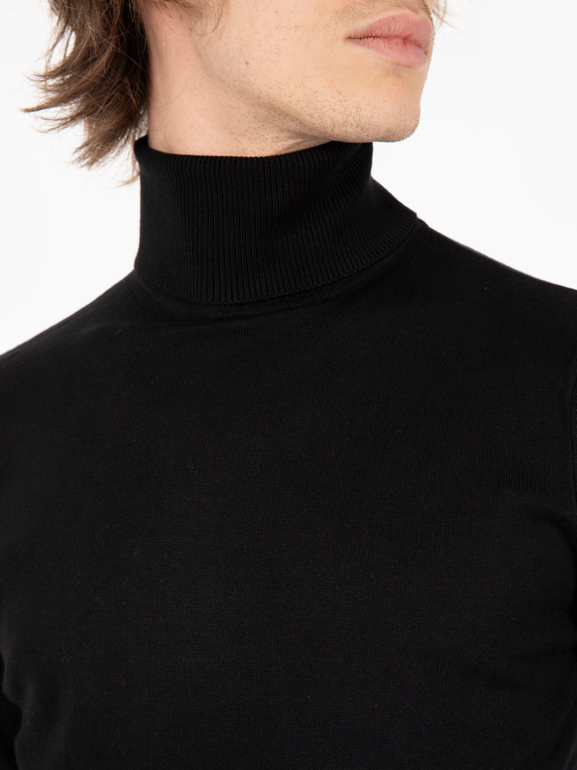 Black turtleneck sweater