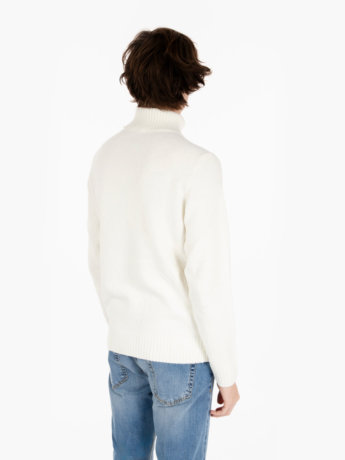Maglia dolcevita spandex ecrù