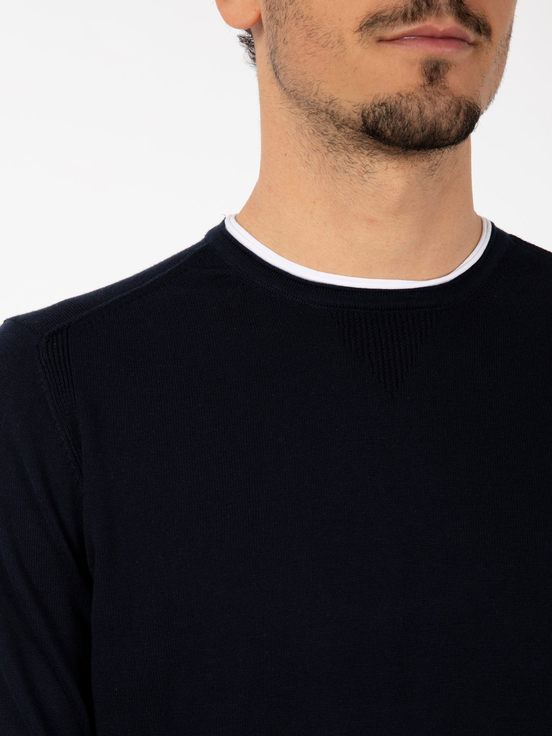 Maglia girocollo in cotone navy