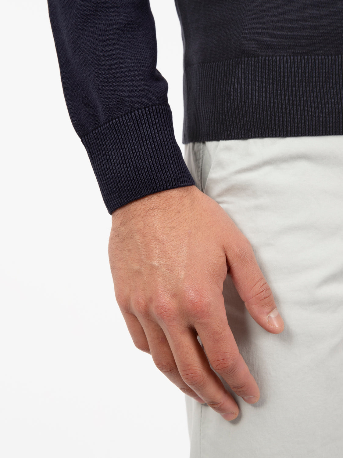Maglia girocollo in cotone navy