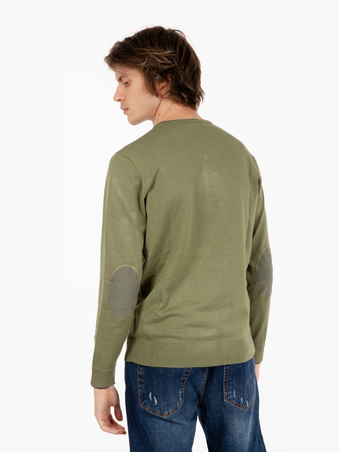 Maglia girocollo in viscosa felce