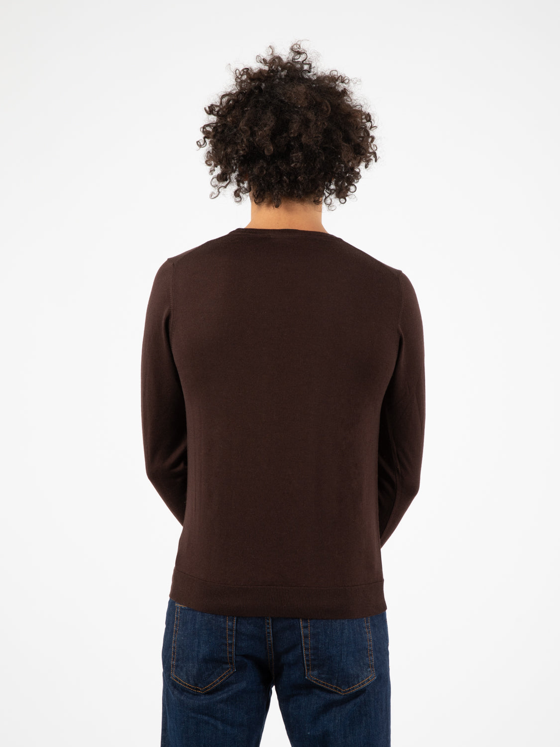 Maglia girocollo lana merino moro