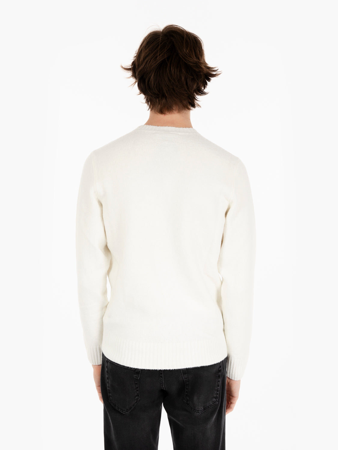 Maglia girocollo spandex ecrù