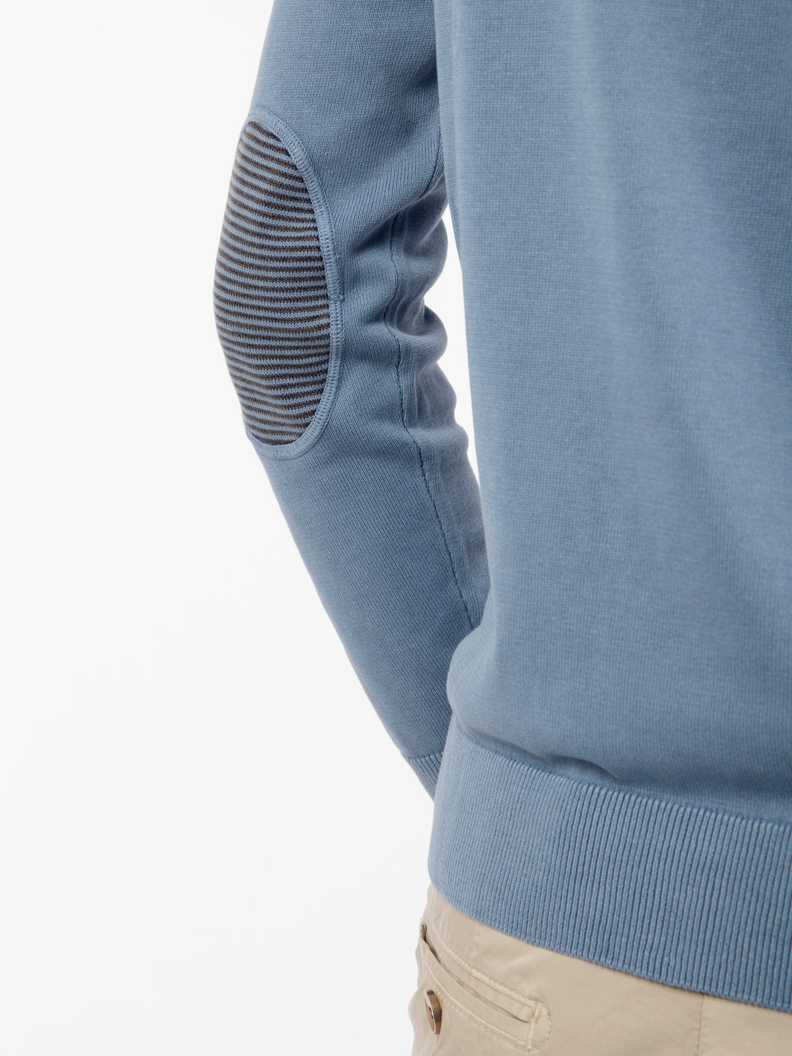 Maglia in cotone con toppe azzurro