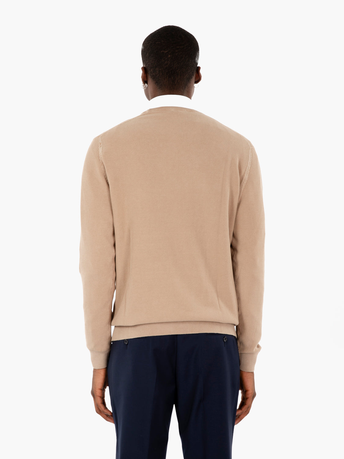 Maglia in cotone lavorato beige
