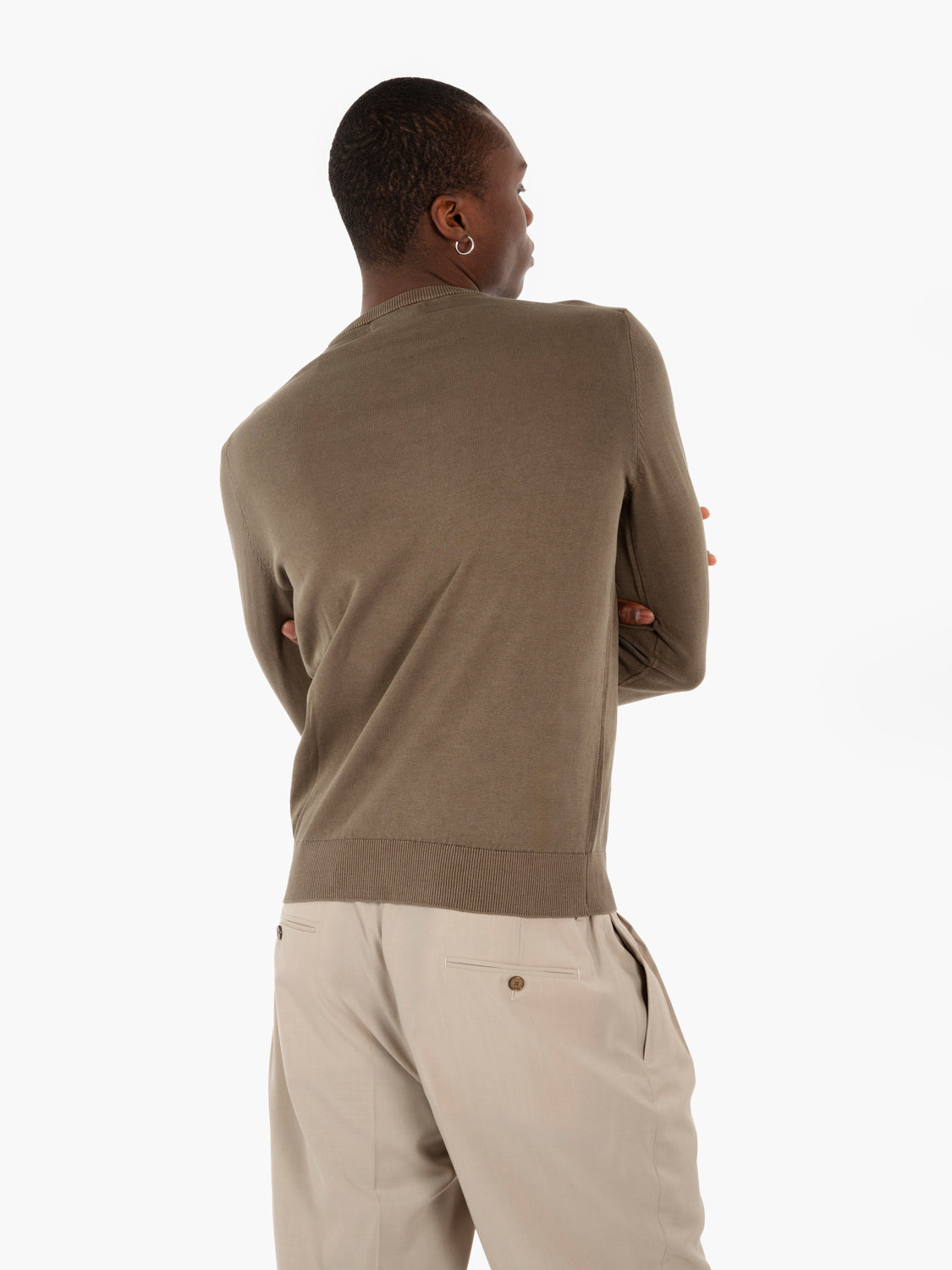Maglia in cotone verde sottobosco