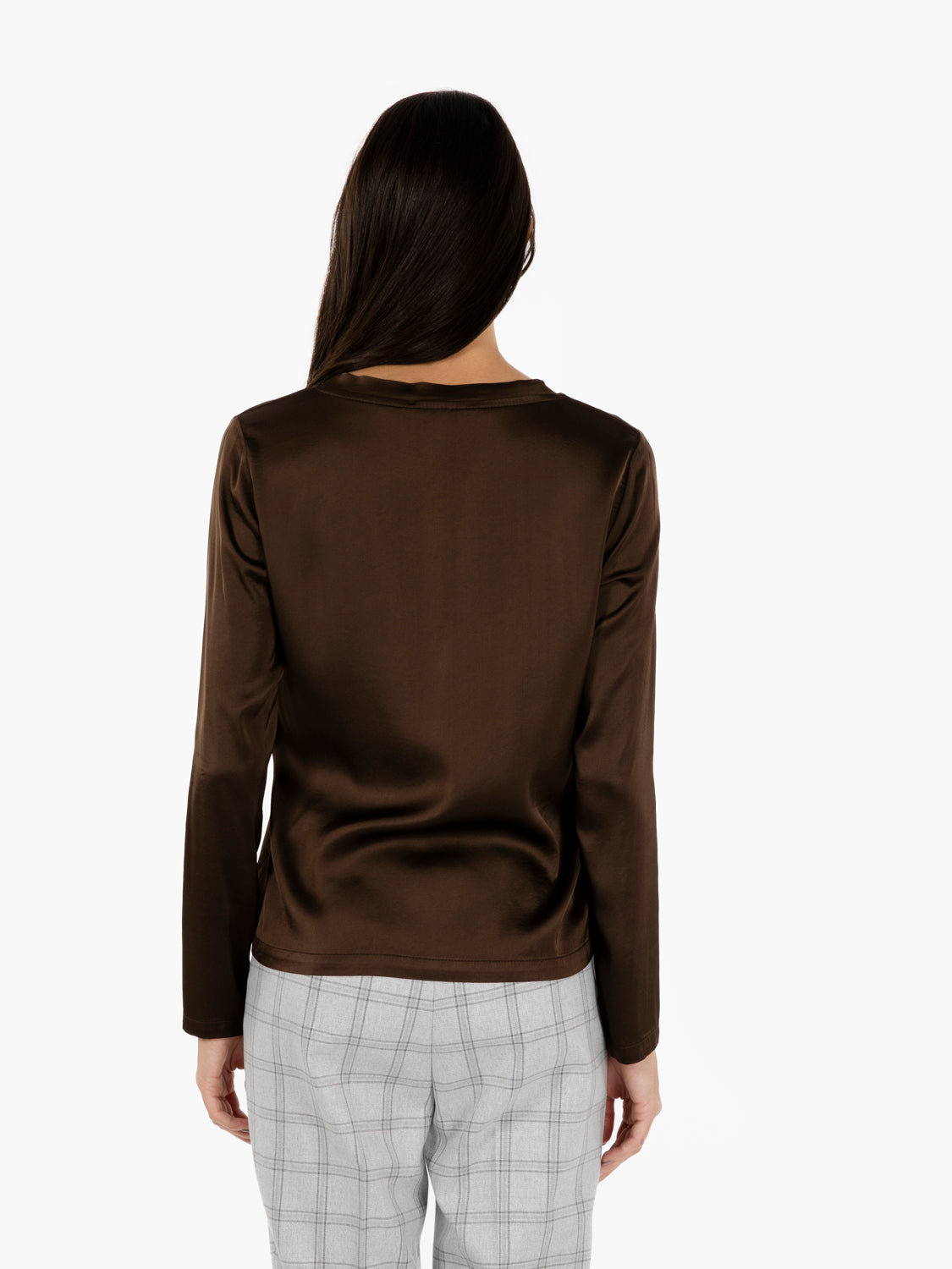 Dark brown satin sweater