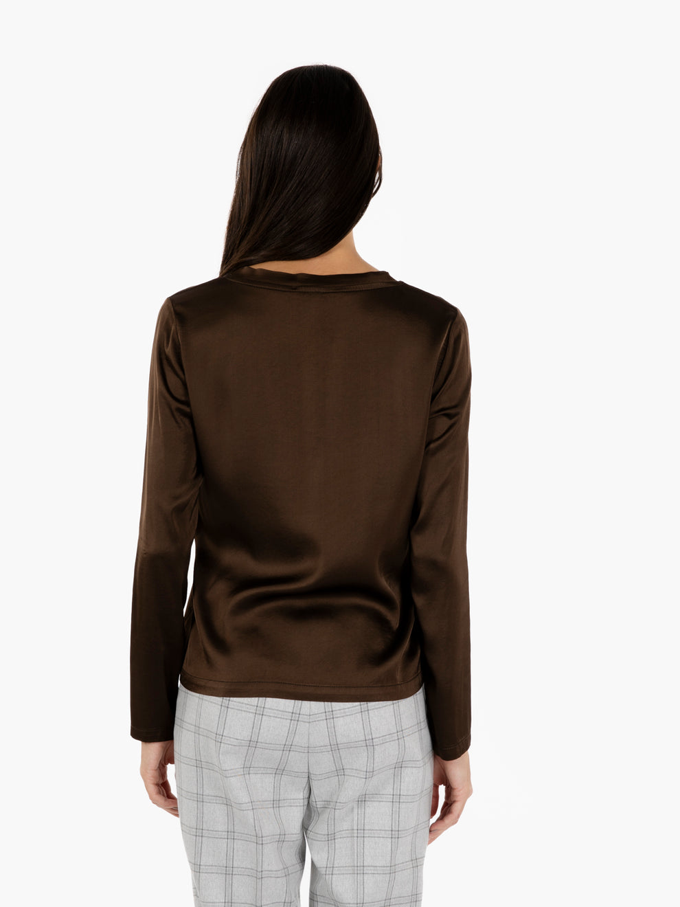 Dark brown satin sweater