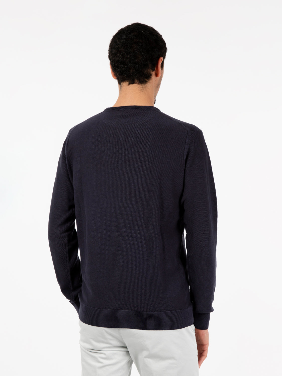 Maglia leggera in cotone lavorato navy