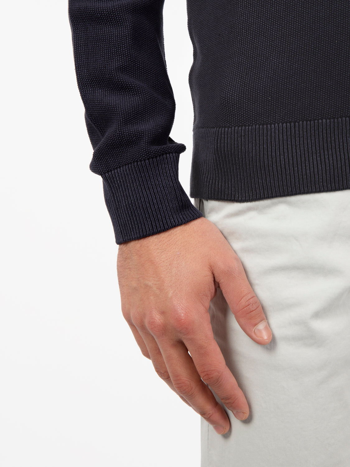 Maglia leggera in cotone lavorato navy