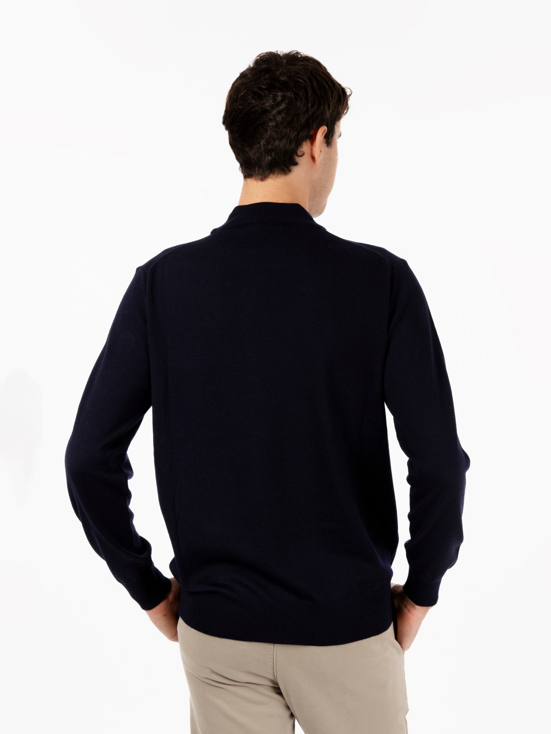 Maglia lupetto in lana blu
