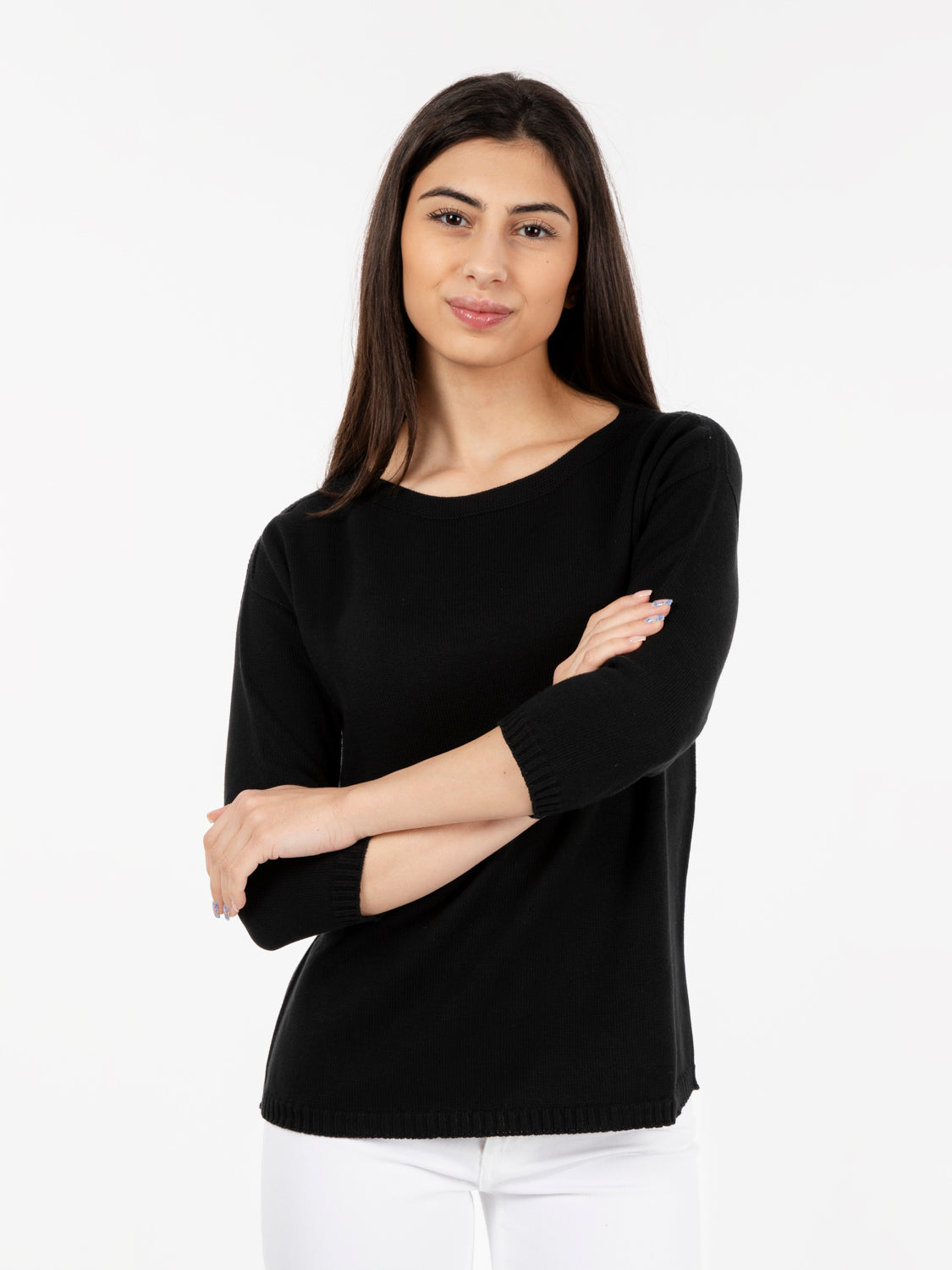 Maglia scollo a barchetta nero
