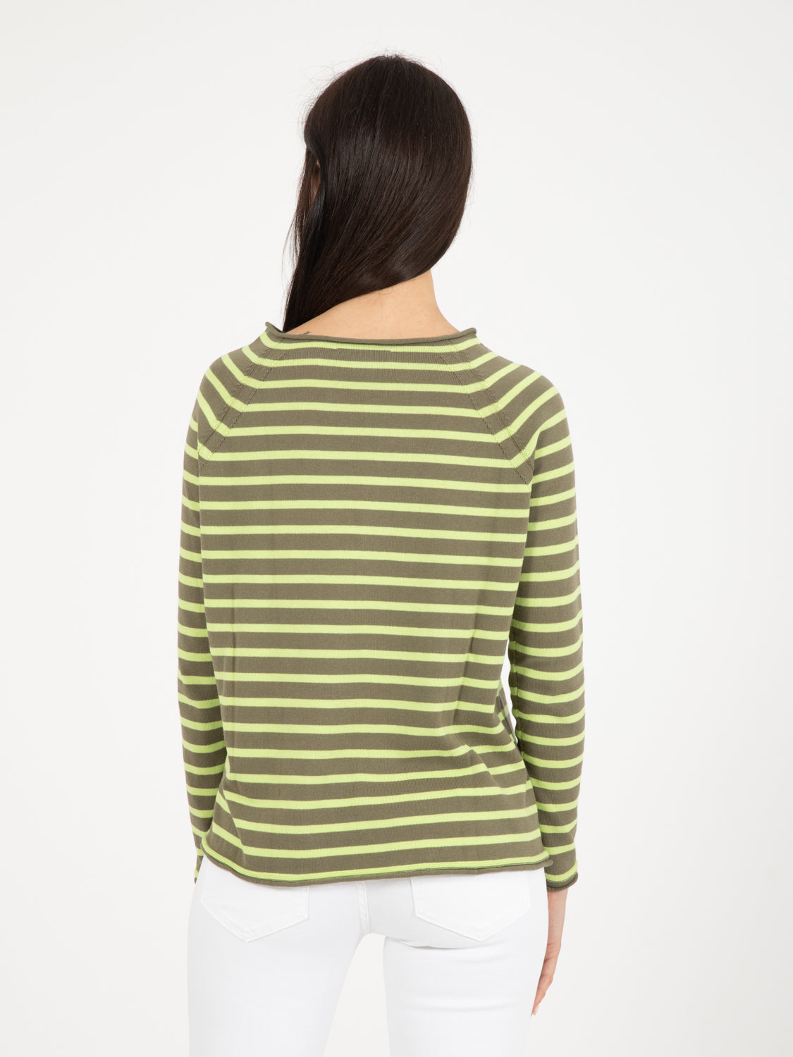 Maglioncino a righe militare / lime